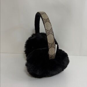 Upcycled Gucci Black Fur Earmuffs